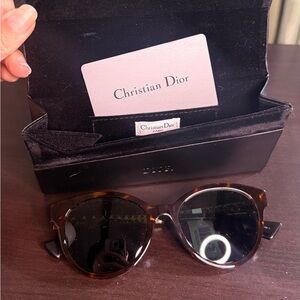 Dior Tortoiseshell Sunglasses with Black Lenses